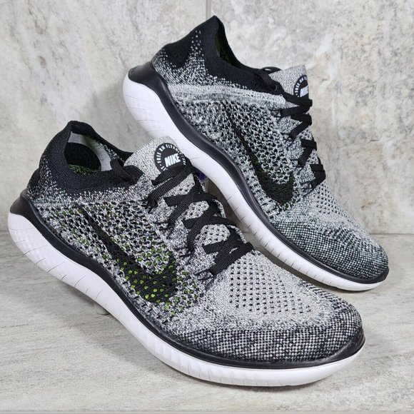 Nike Free Rn Flyknit 2018 Men's Running Shoes Size 9, 10 & 13 White Black - Picture 9 of 11